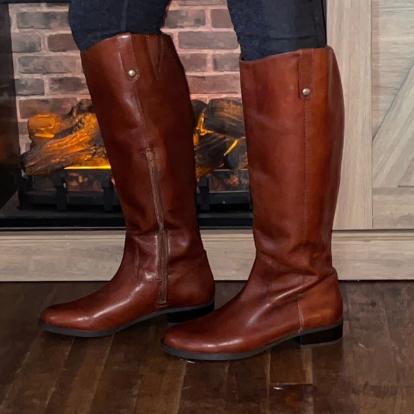 INC International Concepts Brown Leather Boots - Picture 2 of 3